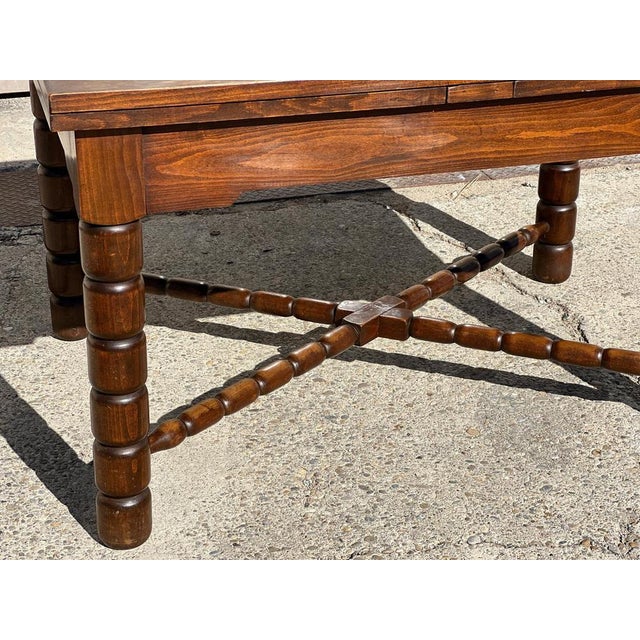 Wood Extendable Dining Table by Charles Dudouyt, 1940 For Sale - Image 7 of 8