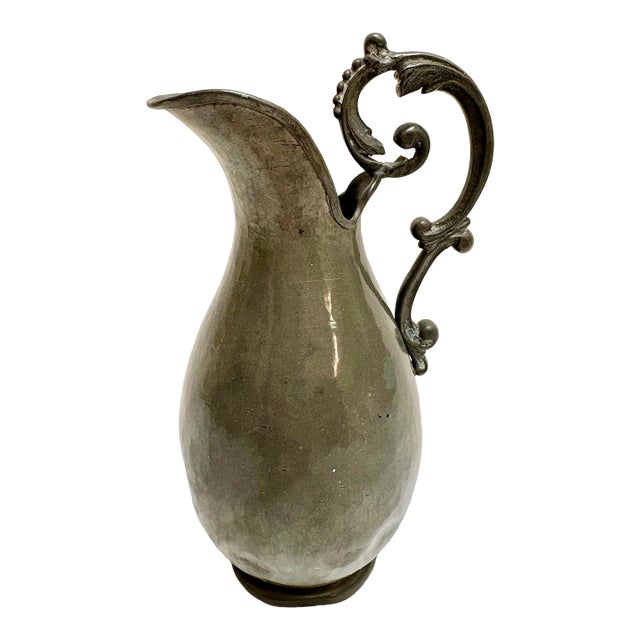 Vintage English Pewter Pitcher or Vase For Sale