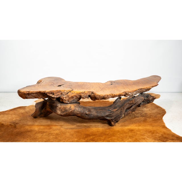 1970s Vintage American Primitive Burlwood Live Edge Coffee Table For Sale - Image 5 of 18