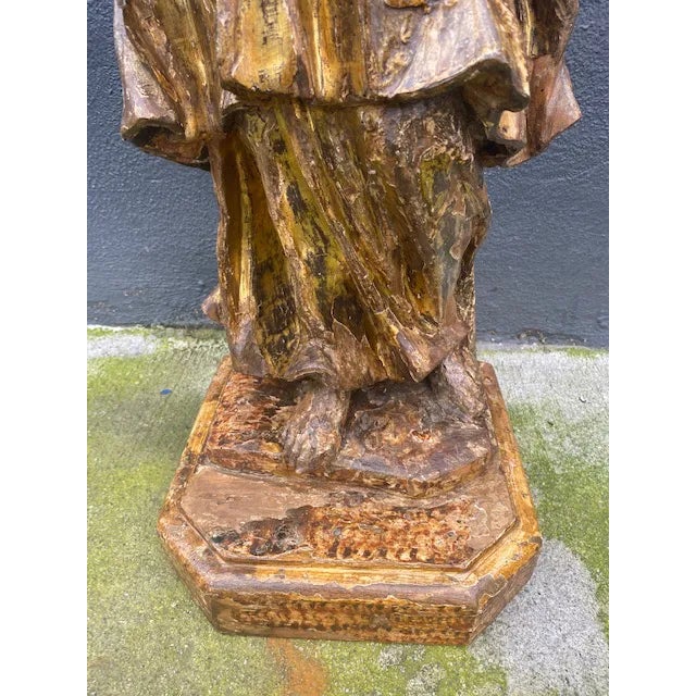 18th Century Italian Giltwood Figure For Sale - Image 10 of 13