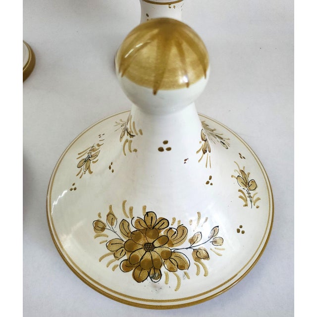 Ceramic Apothecary Jars Italy Pair 1950s For Sale - Image 7 of 11