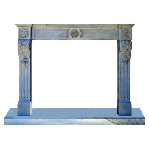 Early 19th Century Fireplace in Italian Carrara Marble For Sale - Image 9 of 9