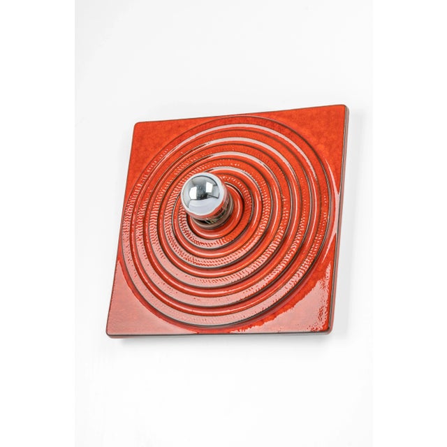 Red Ceramic Wall Light, Germany, 1970s For Sale - Image 11 of 13