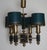 Empire Dark Green Leather and Brass Four-Arm Chandelier, France, 1960s For Sale - Image 9 of 18