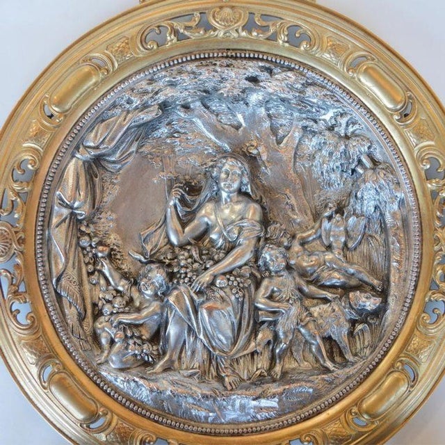 Pair of Italian Deep Relief Figural Metal Wall Plaques, Late 19th Century. For Sale - Image 11 of 12