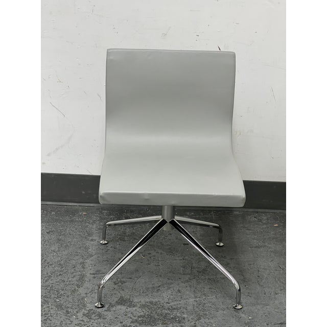 Ligne Roset Pascal Mourgue Sala Light Grey Leather Chair + Swivel