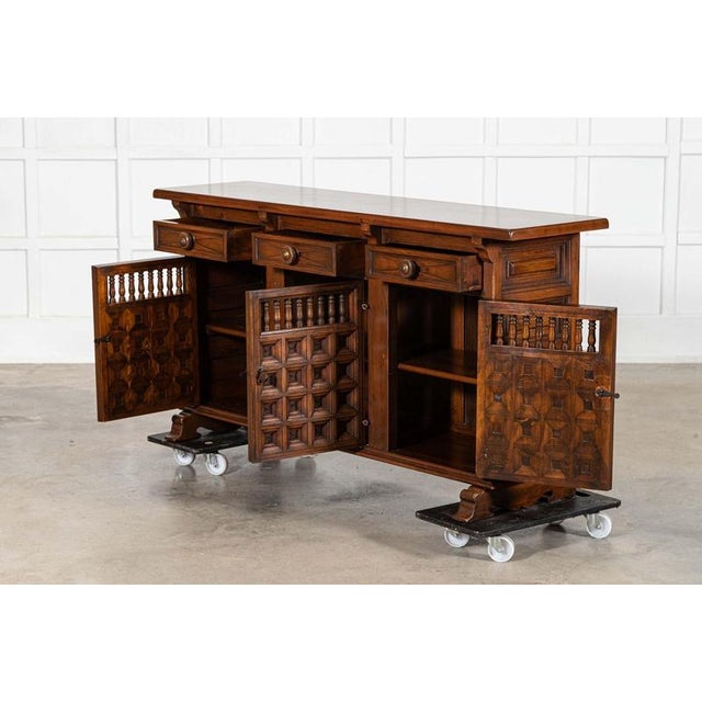 1960s Spanish Brutalist Sideboard in Mahogany, 1960 For Sale - Image 5 of 18