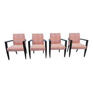 Set of 4 Vintage Contemporary Upholstered Armchairs