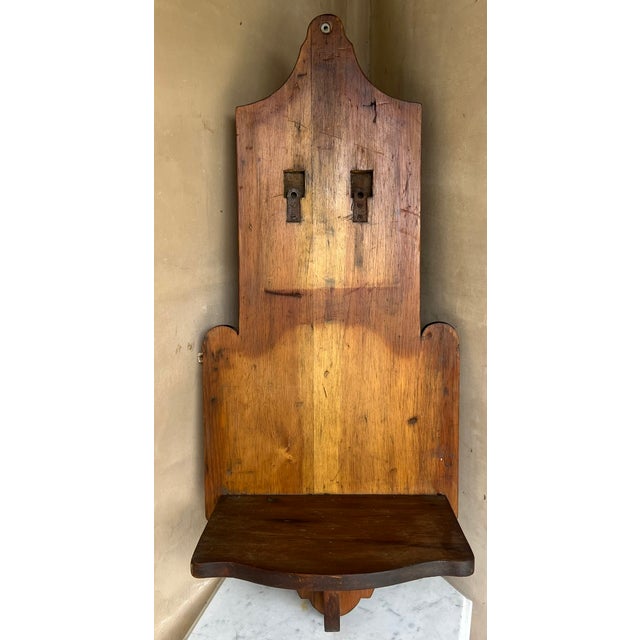 Antique Pewter Lavabo on Handmade Antique Oak Panel, 18th Century For Sale - Image 11 of 15