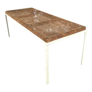 Vintage Coastal Danny Ho Fong for Trop-Cal Rattan Top Dining Table