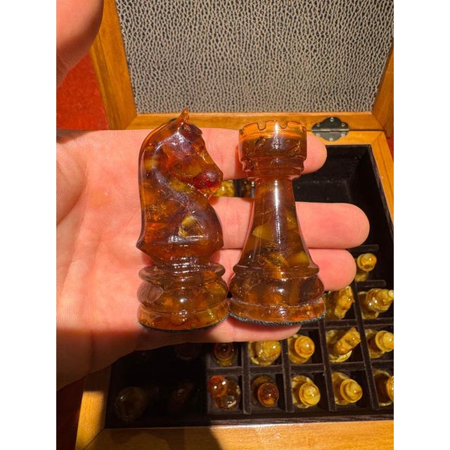Amber and Bakelite Chess Set, 1900s, Set of 33 For Sale - Image 12 of 16