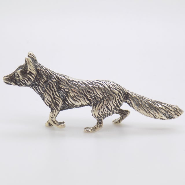 Vintage Italian Handmade Genuine Silver Hunting Fox Figurine Miniature Sculpture For Sale - Image 4 of 11
