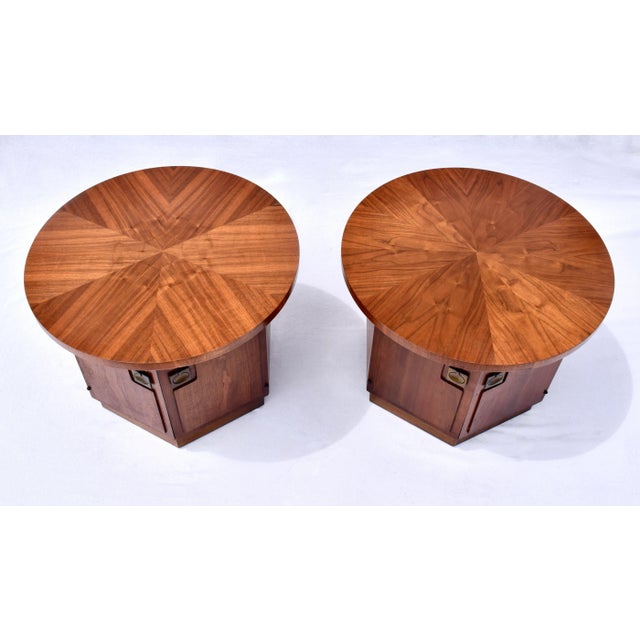 1960s 1960s Mid-Century Modern Hexagonal Walnut End Tables by Lane Furniture For Sale - Image 5 of 7