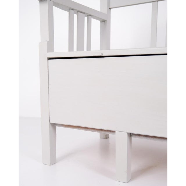 Wood Antique Grey Storage Bench in Pine Wood, 1860s For Sale - Image 7 of 11