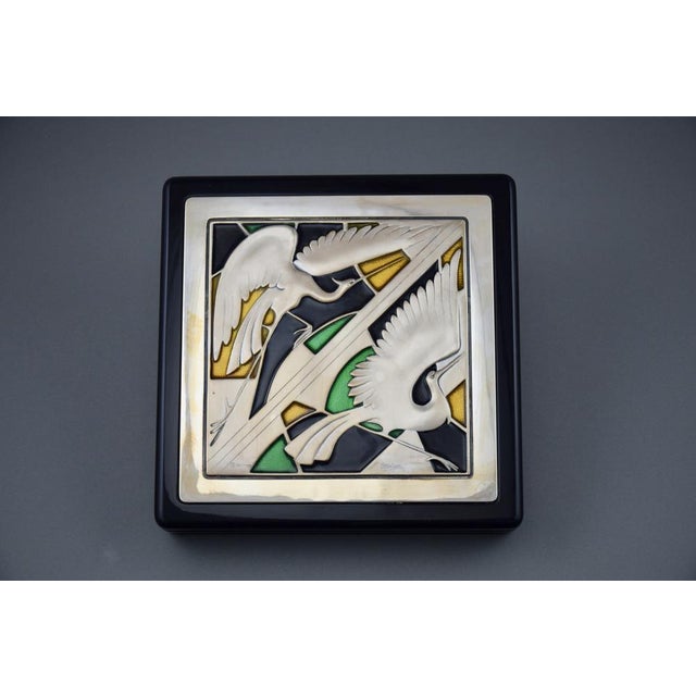 Italian Art Nouveau Style Decorative Silver Jewelry Box, 1980s For Sale - Image 14 of 14