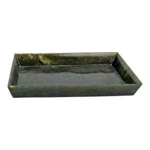Chinese Spinach Jade Rectangular Tray Late Qing/Republic