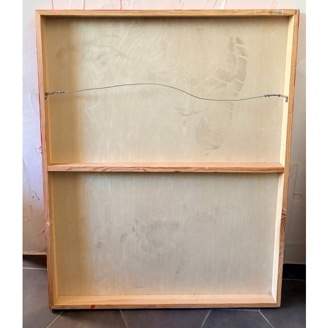 Late 20th Century Late 20th Century Contemporary Portrait Lady in Red Acrylic on Wood For Sale - Image 5 of 12