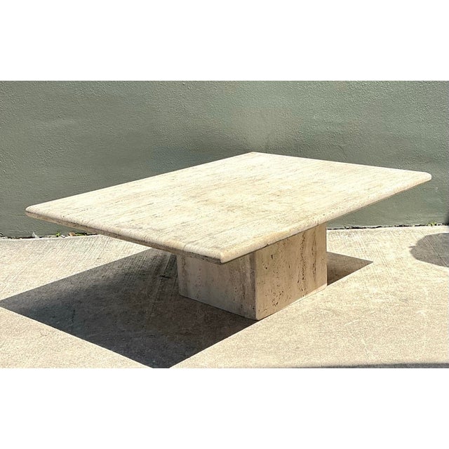 Vintage Italian Travertine Coffee Table For Sale - Image 11 of 12
