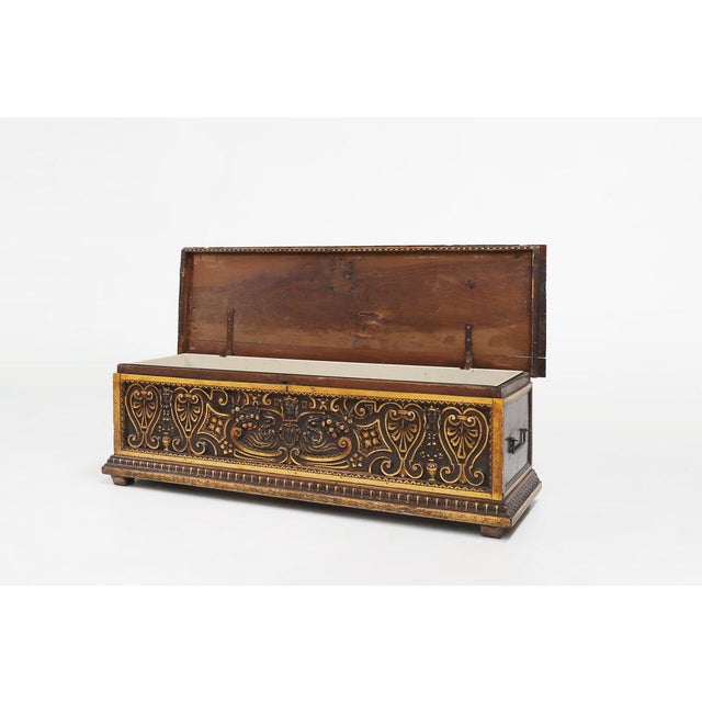 Venetian Carved and Polychroom Oak Chest For Sale - Image 10 of 18