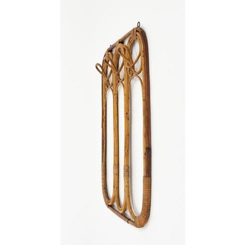 Mid-Century Modern Bamboo and Rattan Coat Rack Stand, Italy, 1960s For Sale - Image 9 of 13