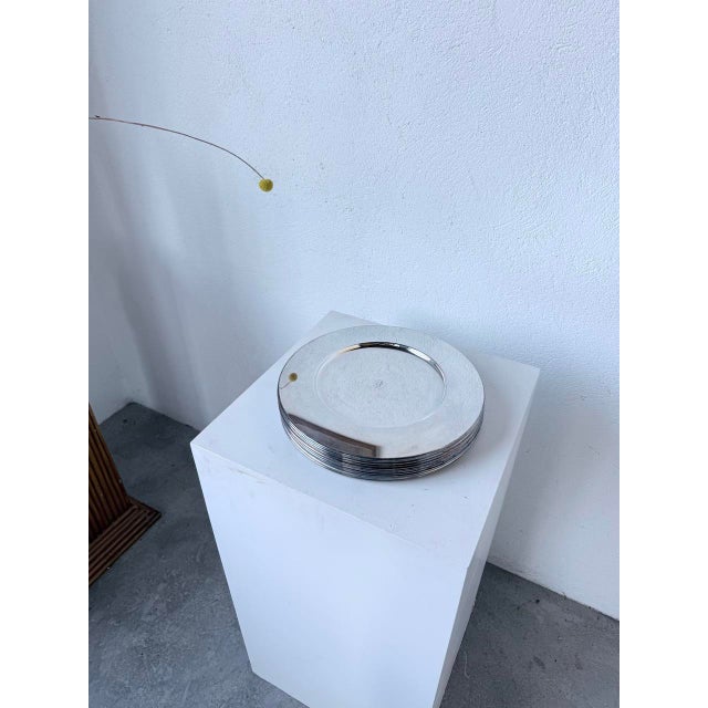 1960s Plates and Saucers in Silver-Plated Metal from Emile Puiforcat, 1960s, Set of 12 For Sale - Image 5 of 18