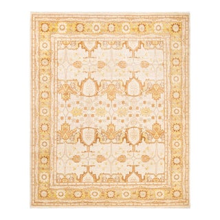 Eclectic, One-of-a-Kind Hand-Knotted Area Rug - Ivory, 8' 3" x 9' 10" For Sale