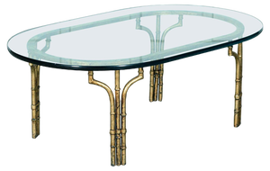 Gilded Iron Faux Bamboo Coffee Table from Maison Bagues