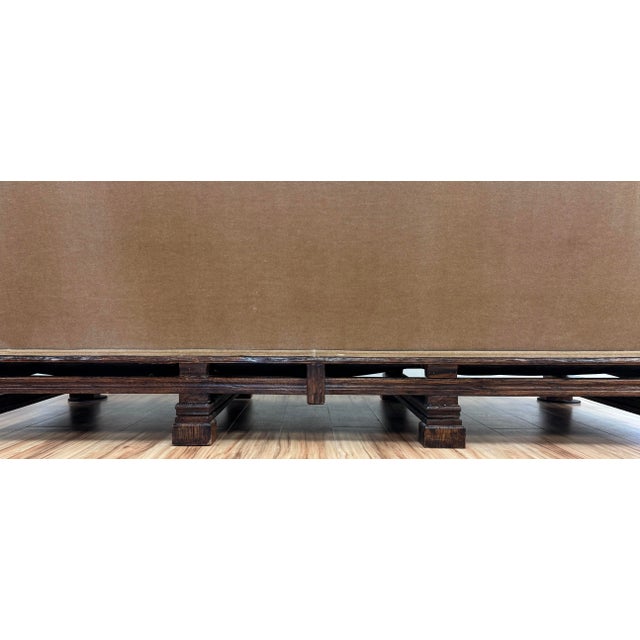 Early 20th C European Carved Wood Mohair Down Cushion Sofa For Sale - Image 11 of 11