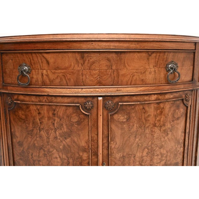 Antique Queen Anne Burr Walnut Cabinet, 1900s For Sale - Image 9 of 10