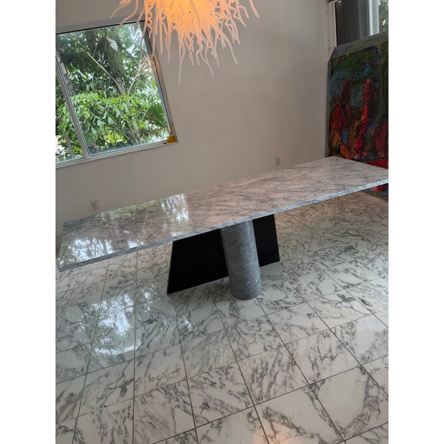 Stone Ambiguita Cantilevered Marble Dining Table by Italian Legendary Design Duo Lella and Massimo Vignelli 1983 For Sale - Image 7 of 9