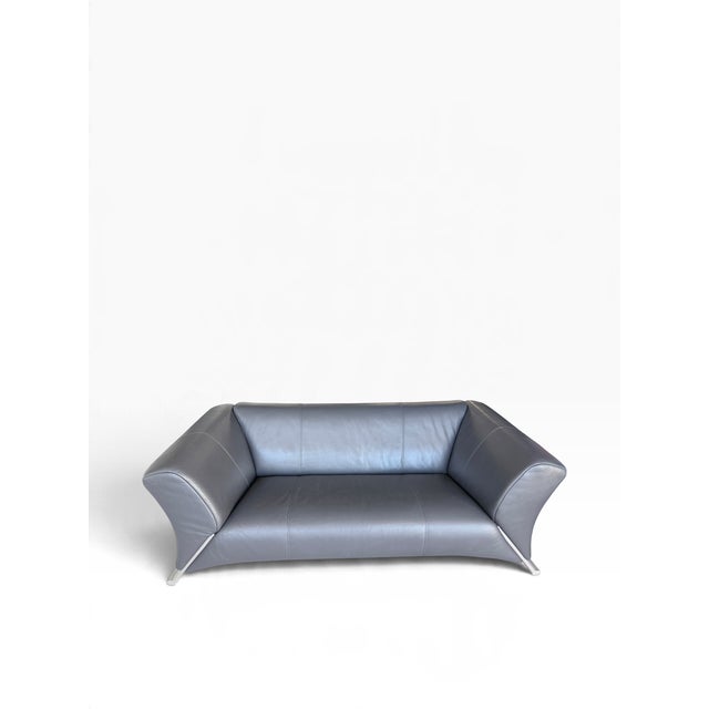 Black 322 Black Two-Seater Leather Sofa from Rolf Benz, 2000s For Sale - Image 8 of 8