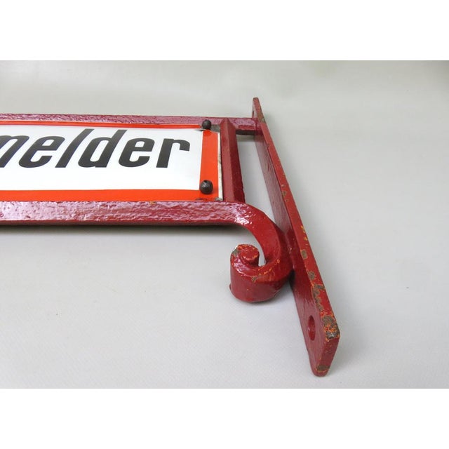 Art Nouveau Fire Alarm Sign in Enameled Cast Iron from Bürvenich, Cologne, Germany, 1890s For Sale - Image 9 of 18