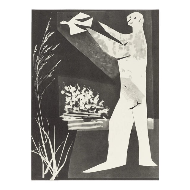 Pablo Picasso, Diurnes "L'homme à l'oiseau", 1962, offset lithograph For Sale