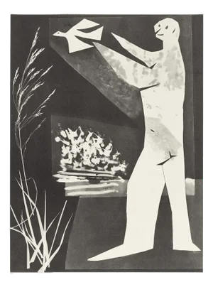 Pablo Picasso, Diurnes "L'homme à l'oiseau", 1962, offset lithograph