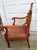 Traditional Rare Antique Victorian Carved Oak & Leather Throne Armchair With Matching Ottoman For Sale - Image 3 of 12
