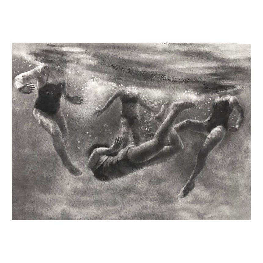 Patsy McArthur, The Magic Cove, Charcoal Drawing, 2019 | Chairish