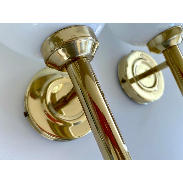 Gold Vintage Danish Glass Sconces by Abo Reinders, Set of 3 For Sale - Image 8 of 12