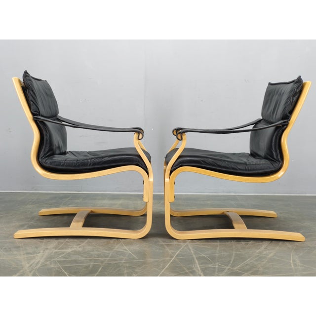 Leather Lounge Chairs attributed to Åke Fribytter for Nelo Kroken, 1960s, Set of 2 For Sale - Image 14 of 18