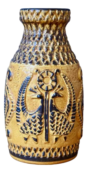 Vase in Enamelled Yellow from Bay Keramik