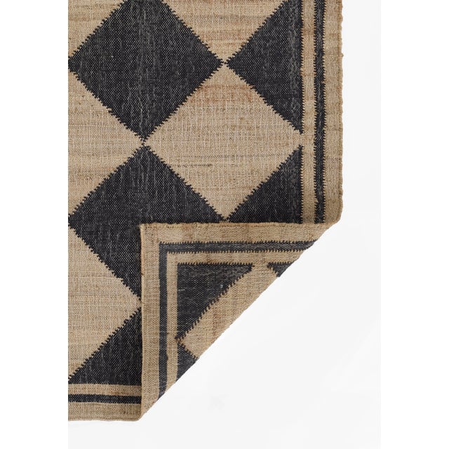Contemporary Erin Gates by Momeni Orchard Court Checker Black Hand Woven Wool and Jute Area Rug 2'3" X 12' Runner For Sale - Image 3 of 12