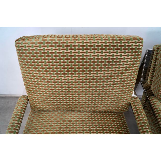 Metal Mid-Century Modern Milo Baughman Style Lounge Chairs - A Pair For Sale - Image 7 of 12