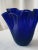 Glass Handkerchief Vase in Blue Glass For Sale - Image 7 of 10