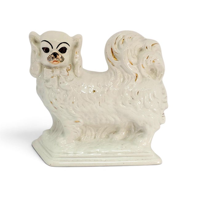 Figurative Edwardian English Staffordshire-Style Spaniel, Registered Design No. 542611, C. 1909 For Sale - Image 3 of 11