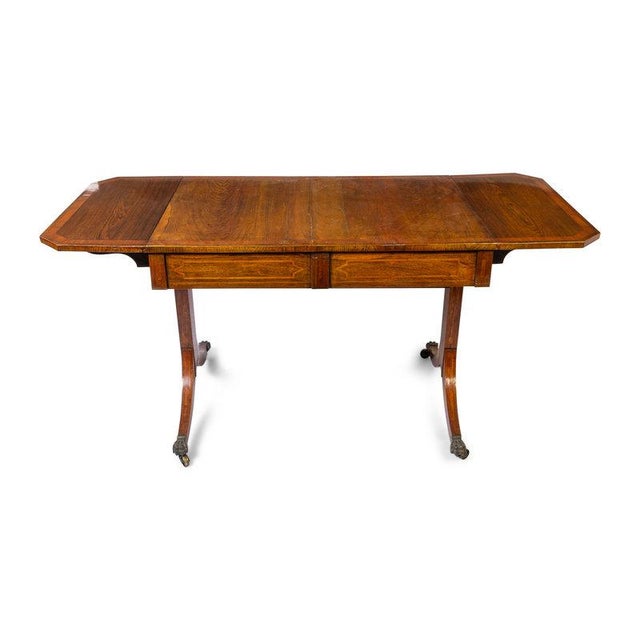 Mid 19th Century Antique English Mahogany Pembroke Writing Table For Sale - Image 9 of 9
