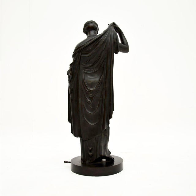 Large Neoclassical French Bronzse Robed Lady, 1880 For Sale - Image 6 of 14