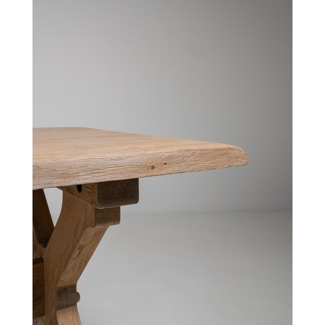 Oak Trestle Dining Table, Antique, France, Circa 1970 For Sale - Image 11 of 13