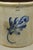 Antique Stoneware Two Gallon Crock With Cobalt Blue Slip Trailed Floral Design For Sale - Image 4 of 10