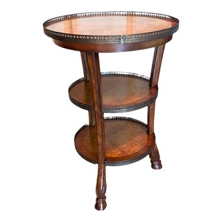 Régence Style Theodore Alexander Three-Tiered Burlwood Accent/Side Table For Sale