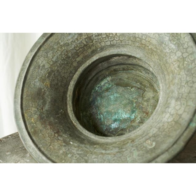 Metal Antique Wabi Sabi Centerpiece in Verdigris Patinated Copper, 1890s For Sale - Image 7 of 11