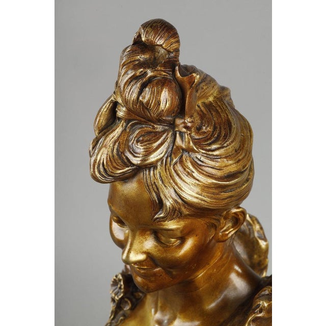 Belle-Epoque Bust of a Young Woman attributed to Victor Léopold Bruyneel, 1900 For Sale - Image 17 of 18